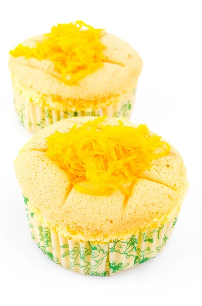 Cupcake gouden ei dooiers draad — Stockfoto