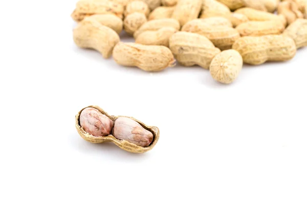 Peanut on white background — Stock Photo, Image