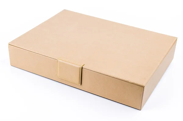 Hnědá kožená krabice — Stock fotografie