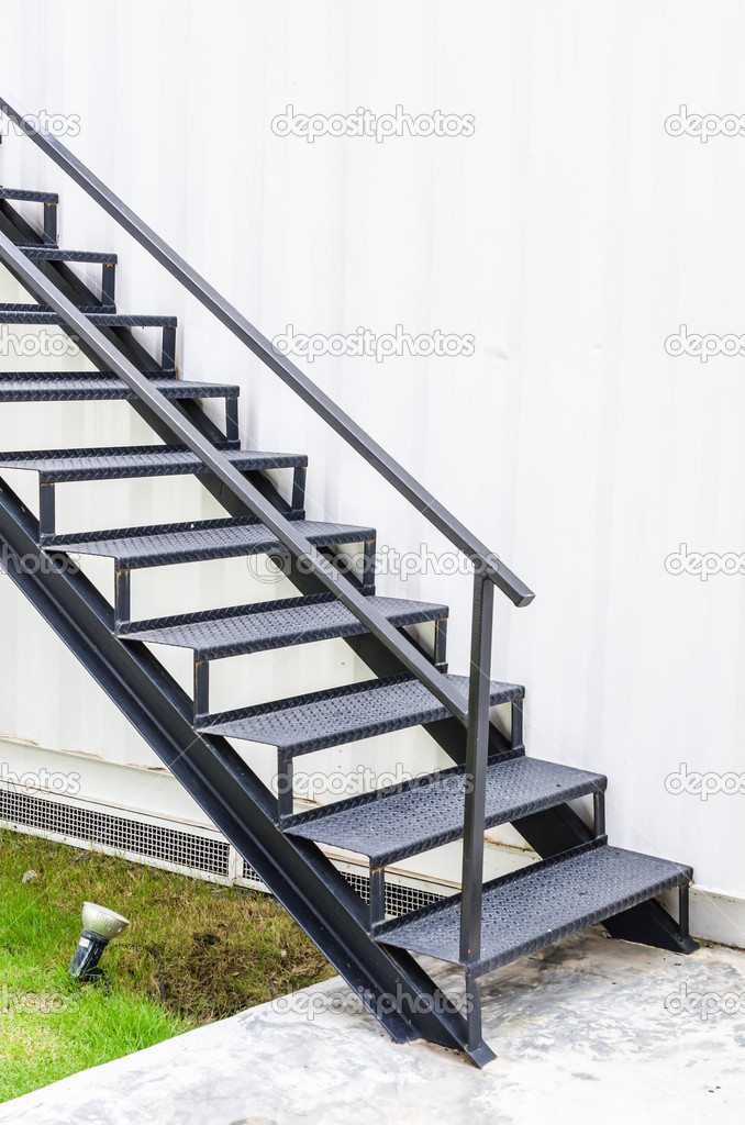 Black Metal Staircase Stock Photo Image By C Mrsiraphol 34822387