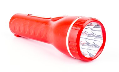 beyaz zemin üzerine el feneri