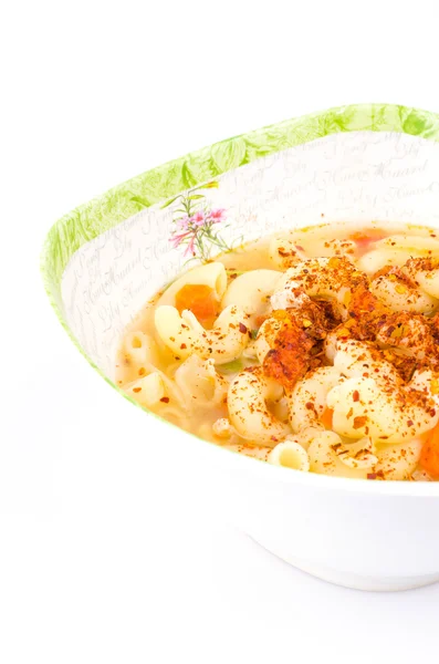 Pittige pasta soep — Stockfoto