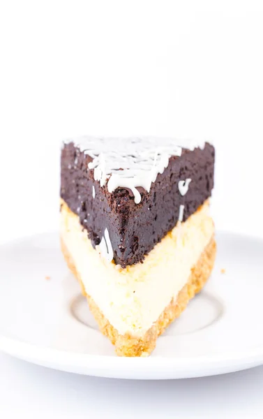 Brownie peynirli kek — Stok fotoğraf