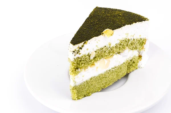 Zielona herbata ciasto — Zdjęcie stockowe