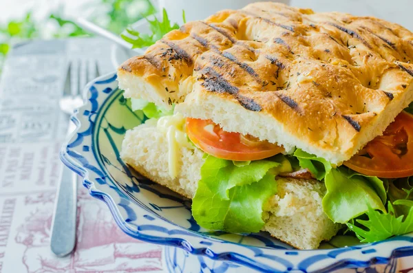 Presunto de sanduíche e queijo — Fotografia de Stock