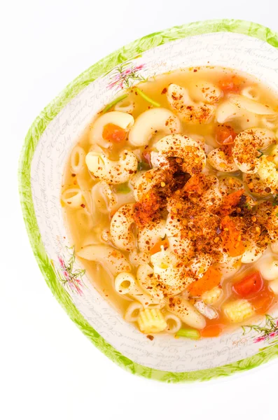Pittige pasta soep — Stockfoto