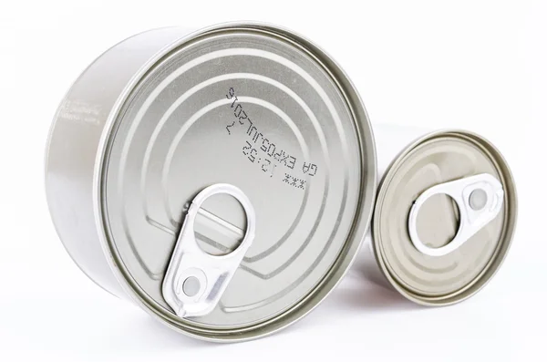 Cans on white — Stock Photo, Image