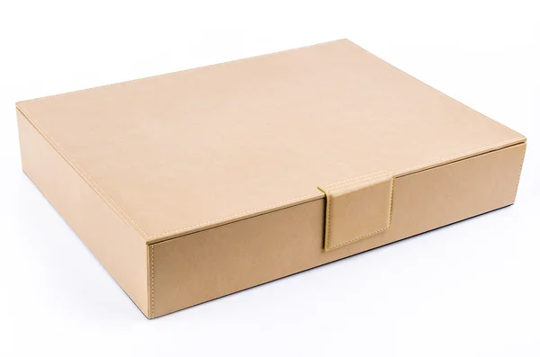 Brown leather box — Stock Photo, Image