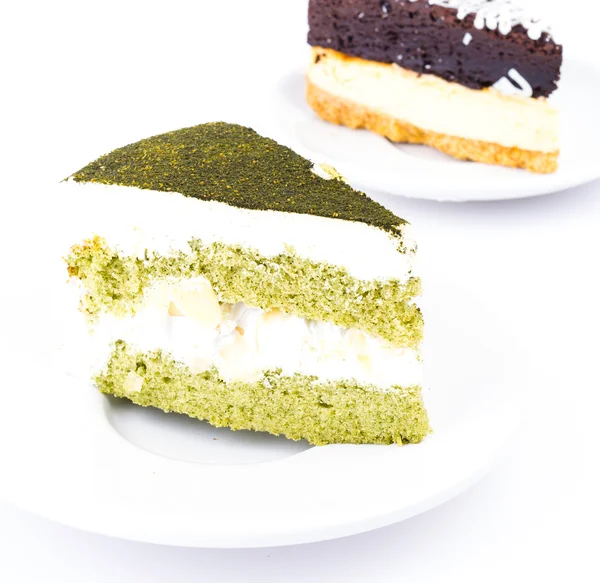 Zielona herbata ciasto — Zdjęcie stockowe