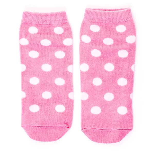 Pink polka sock — Stock Photo, Image