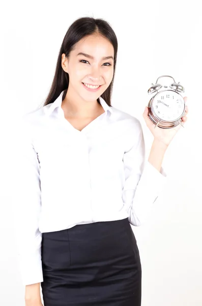 Woman showing clock — Stock Photo, Image