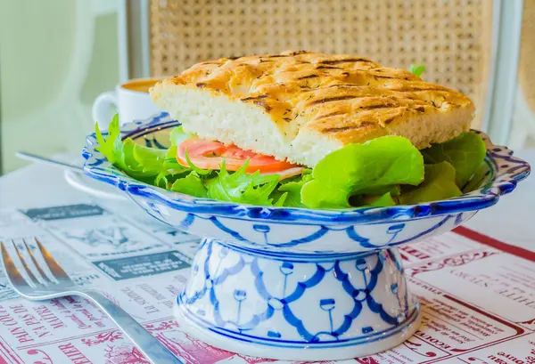 Presunto de sanduíche e queijo — Fotografia de Stock