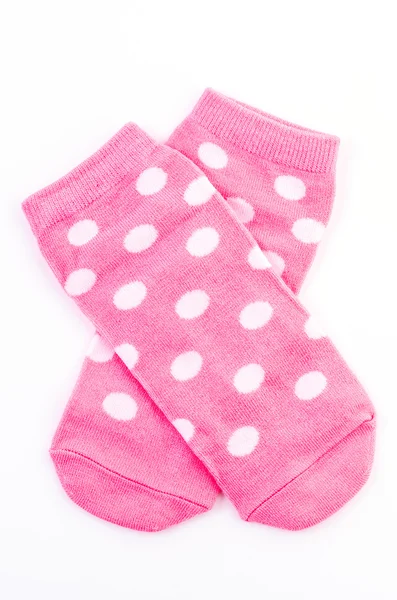 ピンク水玉靴下 — ストック写真
