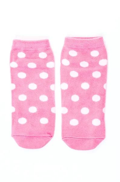 Pink polka sock — Stock Photo, Image
