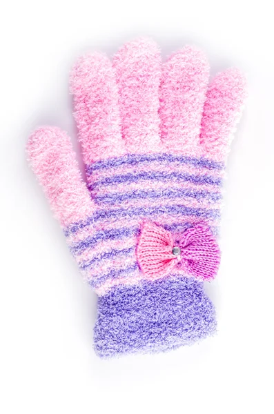 Femmes gants violets isolés sur fond blanc — Photo