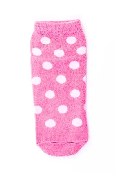 Pink polka sock — Stock Photo, Image
