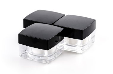 boş kozmetik losyonu şişesi krem izole beyaz arka plan