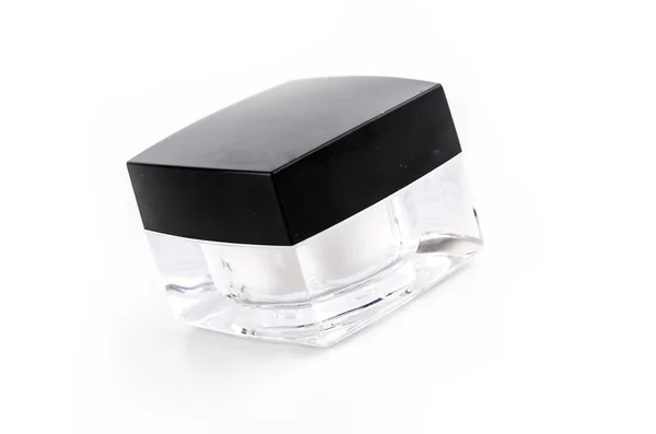 Boş kozmetik losyonu şişesi krem izole beyaz arka plan — Stok fotoğraf