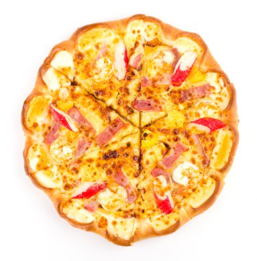 pizza izole beyaz arka plan