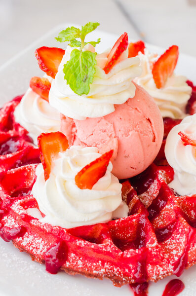 Strawberry waffle