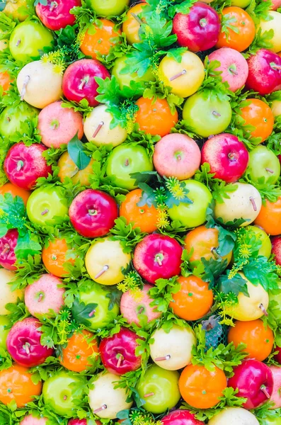 Fondo de frutas de plástico — Foto de Stock