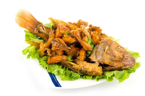 Thajské jídlo smažené ryby — Stock fotografie