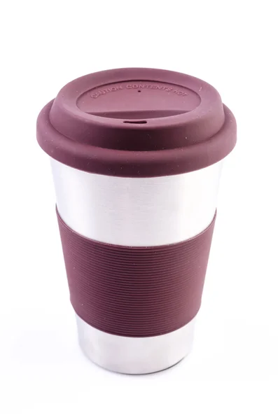 Stainless coffee mug — Stock Photo, Image