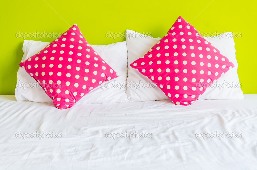 Colorful polka pillows