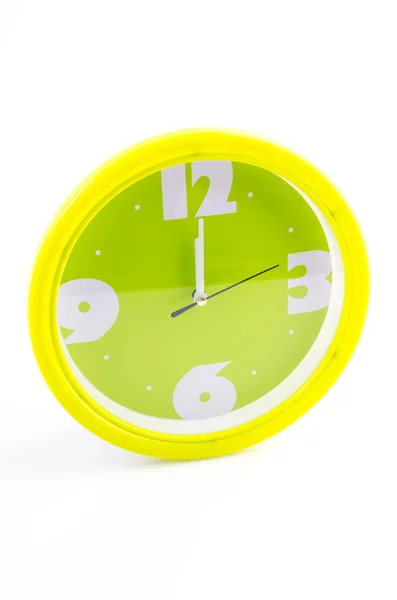 绿色时钟和闹钟 免版税图库图片