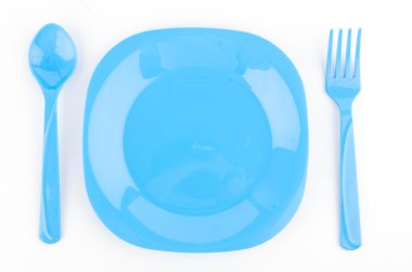 renk kaşık, çatal ve çanak