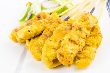 Pork satay thai cuisine food clipart