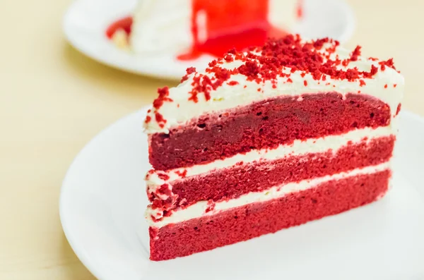 Cake van het fluweel rood — Stockfoto