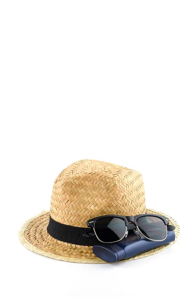 Sombrero, gafas de sol, loción corporal —  Fotos de Stock