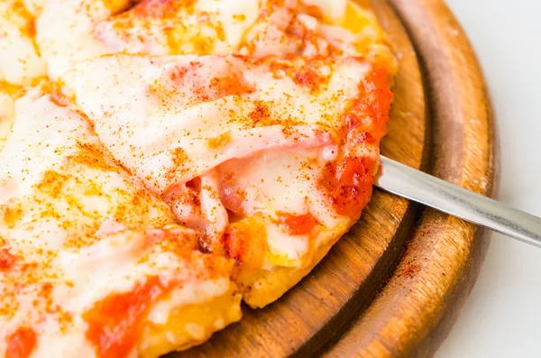 Pizza with ham — Stock Photo, Image