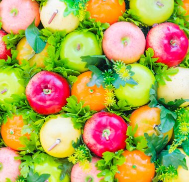 Sahte plastik meyve arkaplanı