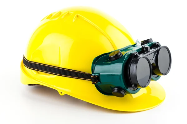 Safety helmet and goggles — Stock Photo, Image