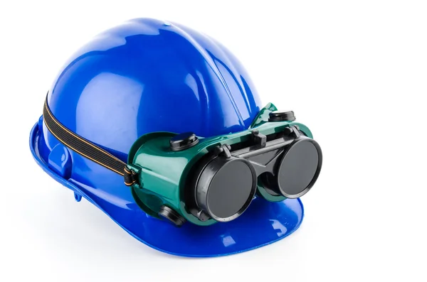 Safety helmet and goggles — Stock Photo, Image