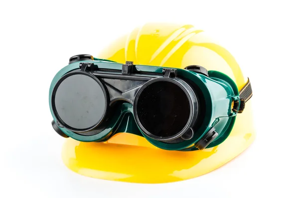 Safety helmet and goggles — Stock Photo, Image