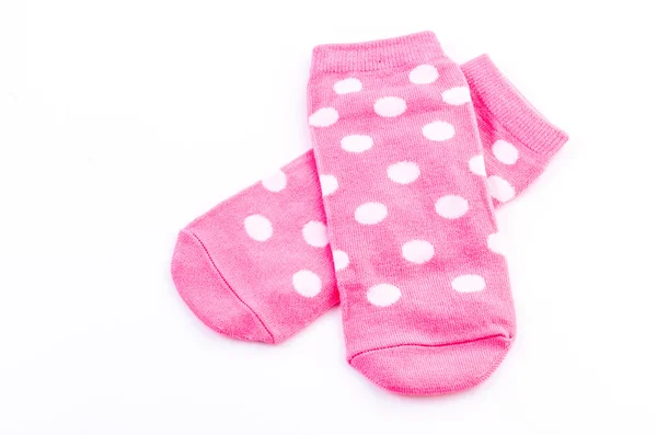 Pink polka socks — Stock Photo, Image