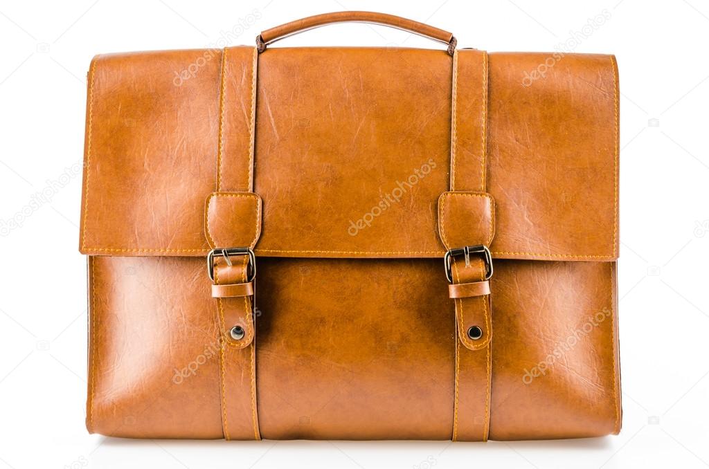 leather attache bolsa