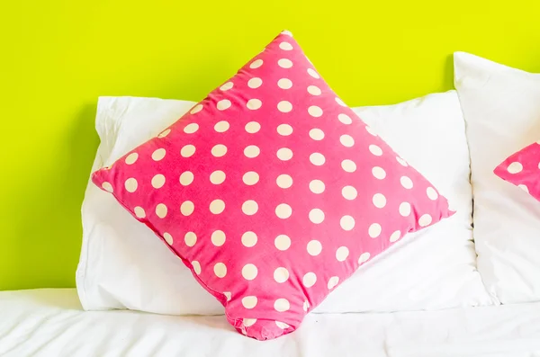 Colorful polka pillow — Stock Photo, Image