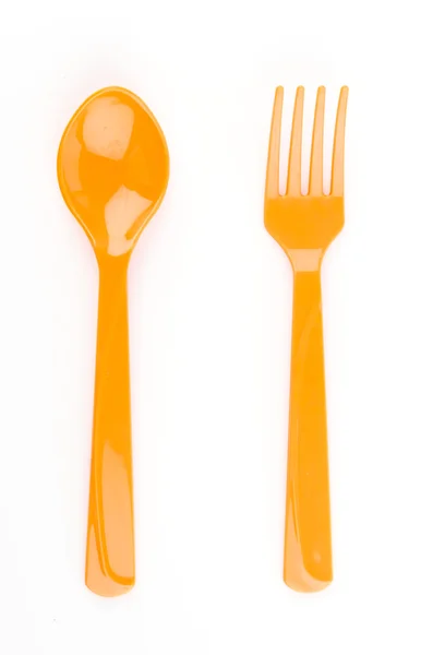 Color spoon and fork — Stock Photo, Image