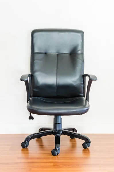 Black leather office chair — Stock Photo, Image