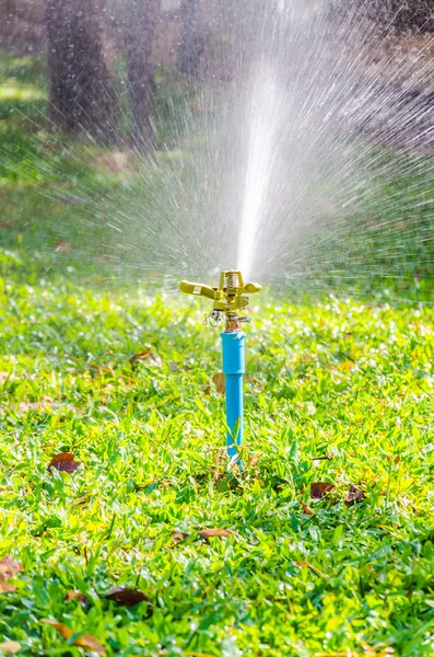 Sprinkler head watering in the garden — Stock Photo, Image