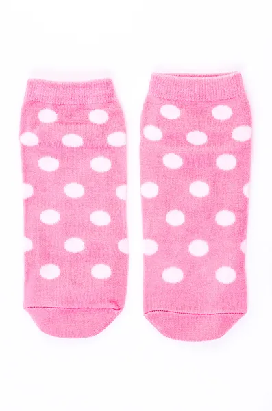 Pink polka socks — Stock Photo, Image