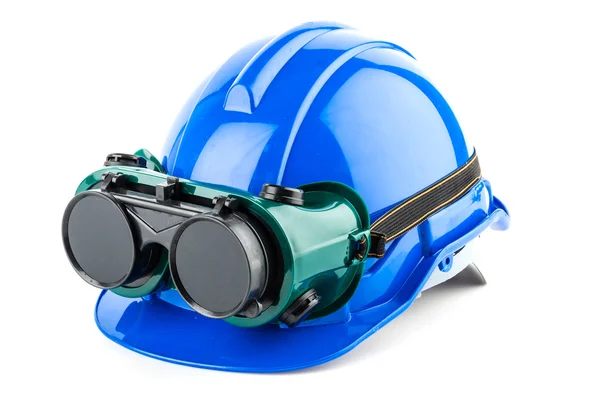 Safety helmet and goggles — Stock Photo, Image