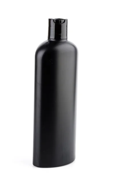 Black plastic bottle — Stock Photo, Image