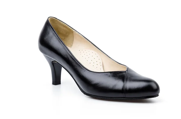 Leather black shoe — Stock Photo, Image