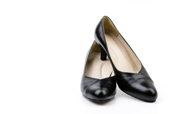 Leather black shoes — Stock Photo, Image