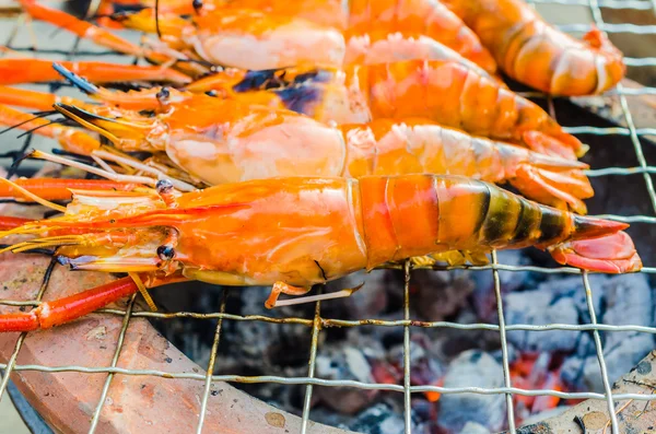 Grillad bbq räkor — Stockfoto